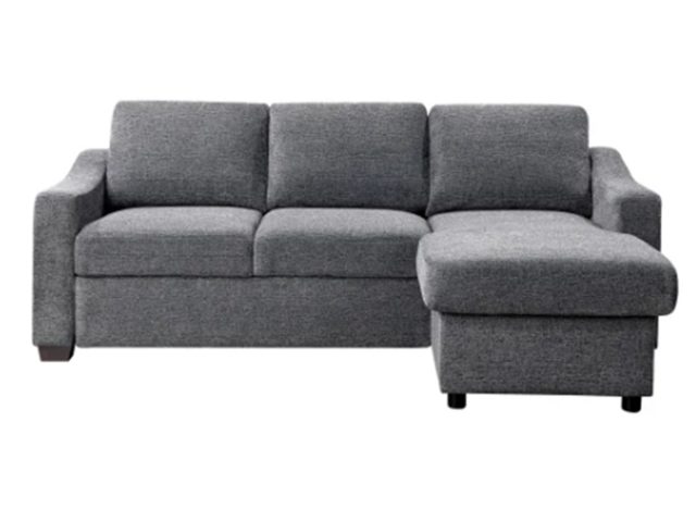 Coddle Aria Fabric Sleeper Sofa with Reversible Chaise and Storage, Gray