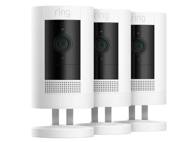 Ring Outdoor Cam (Stick Up Cam) Battery Security Camera with Mount, 3-pack