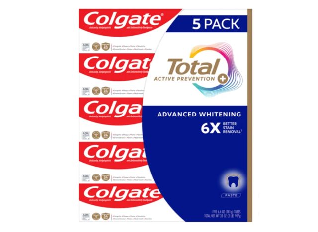 Colgate Total Active Prevention Toothpaste, 6.4 oz, 5-pack