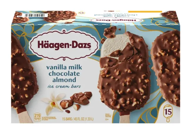 Haagen Dazs Vanilla Milk Chocolate Almond Ice Cream Bars