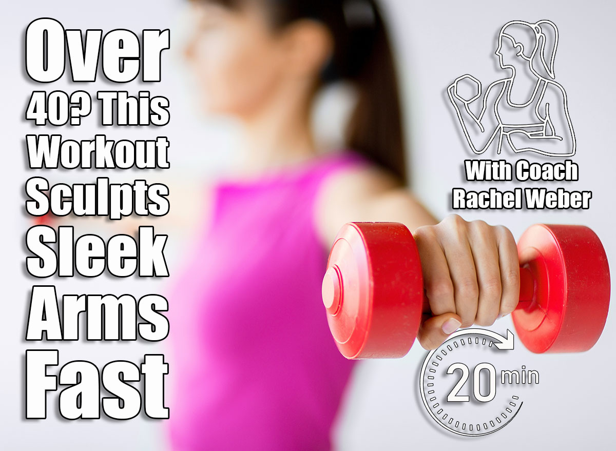 sport and recreation concept - sporty woman hands with light red dumbbells. The Only Arm Workout Women 40+ Need for Sleek, Toned Muscle. Cover