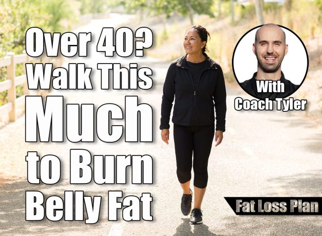 Fit Asian woman exercising and walking outside. How Many Steps Per Day Actually Burns Belly Fat After 40? Cover