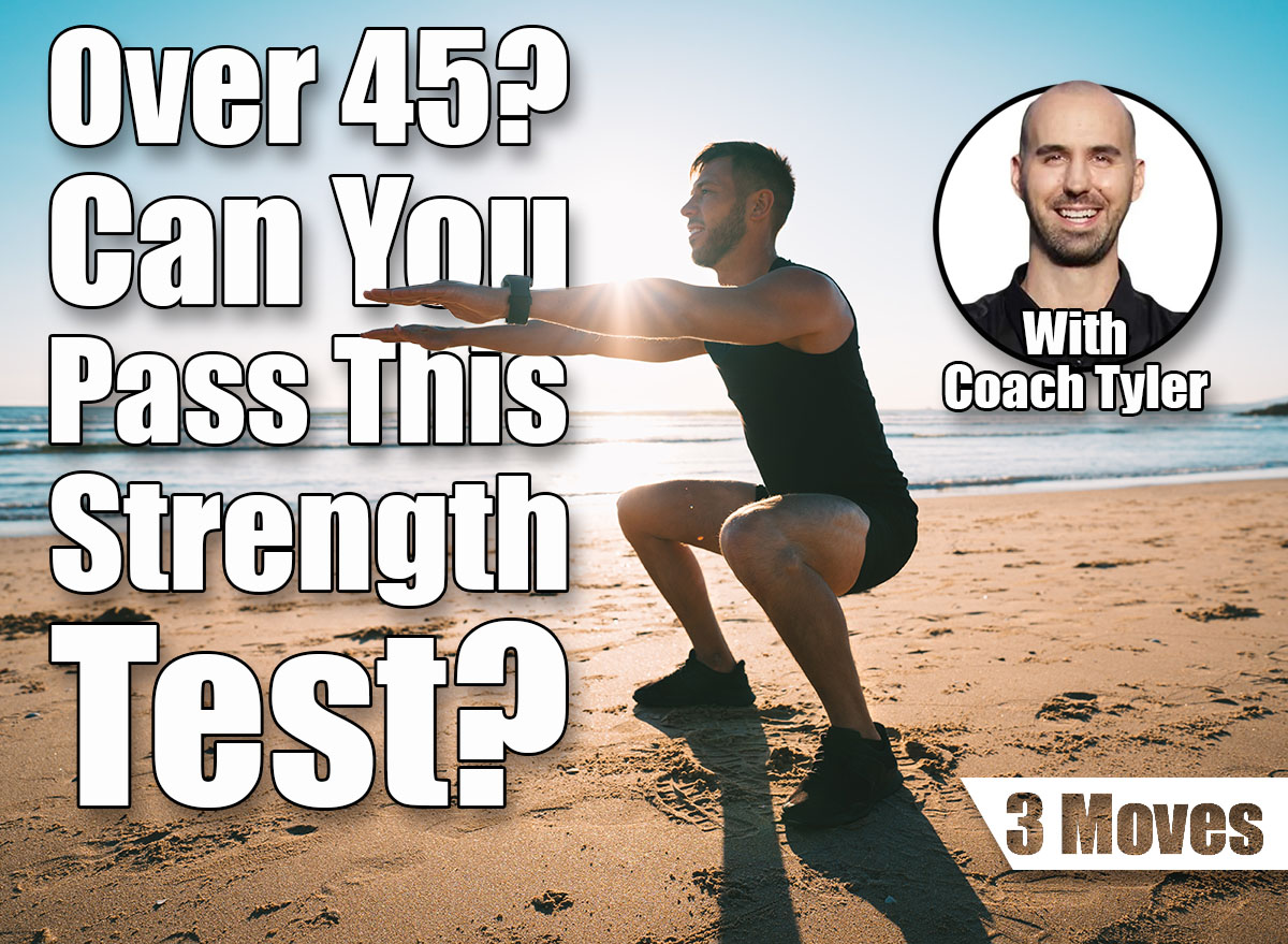 Young sporty man squatting or exercising on the beach during sunset. Athletic man doing fitness workout or training outdoors. Sports and healthy lifestyle. If You Can Complete This 3-Move Test at 45, Your Body Moves Like Someone 20 Years Younger. Cover