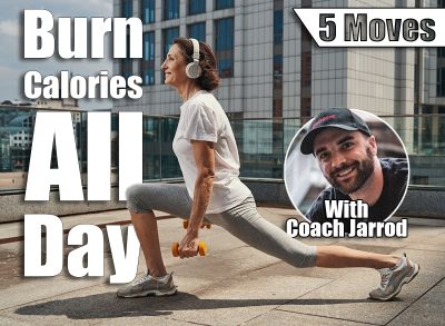 Happy female training strength on urban roof. The 5 Exercises That Turn Your Body Into a Calorie-Burning Machine After 50, cover