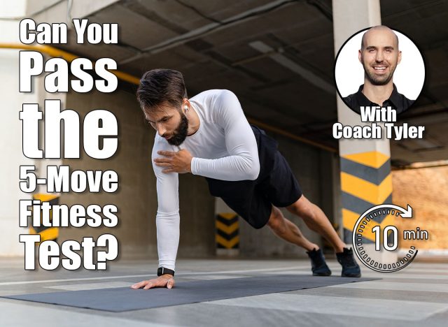 athletic strong hansome man on morning fitness workout exercise. If You Can Do These 5 Moves Without Stopping, You're in Top Shape After 50. Cover