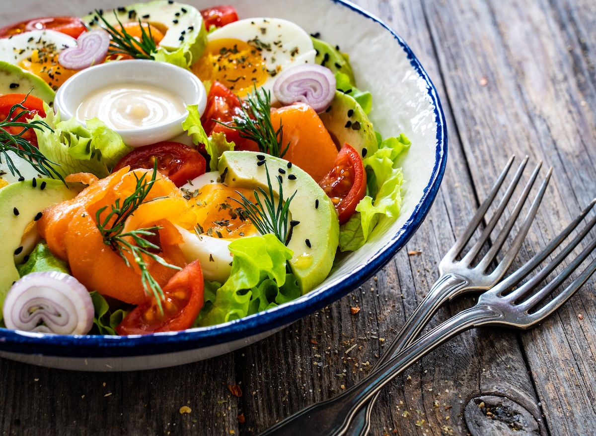 Salmon,Salad, ,Smoked,Salmon,,Hard,Boiled,Eggs,,Avocado,And