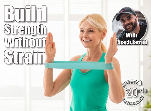 Active Lifestyle. Smiling Senior Lady Exercising With Resistance Band At Home, Portrait Of Sporty Mature Woman In Activewear Training With Fitness Equipment In Light Living Room Interior, Copy Space. The Best Gentle Workout for Women Over 50, According to Trainers. Cover