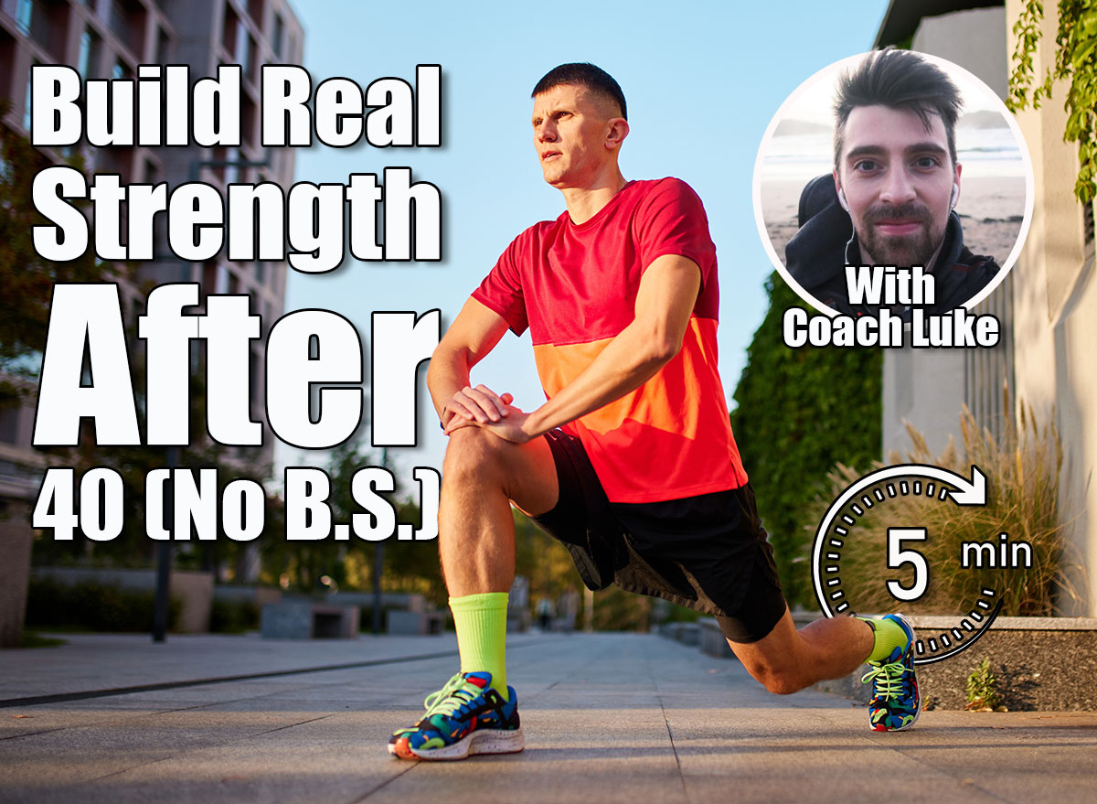 Warming-up muscles exercises before training. Man in sportswear, running athlete doing ATG split squat before training outdoors. Concept of sport, active and healthy lifestyle, competition, marathon, If You're Still Doing These 5 Strength Moves After 40, You’re Doing It Wrong. cover