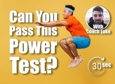 Full body side profile view young fitness trainer sporty man sportsman wear orange t-shirt jump high do squat spend time in home gym isolated on plain yellow background. Workout sport fit abs concept. Cover. Think You've Got Ironclad Muscles? See if You Can Ace This Speedy Strength Test After 40