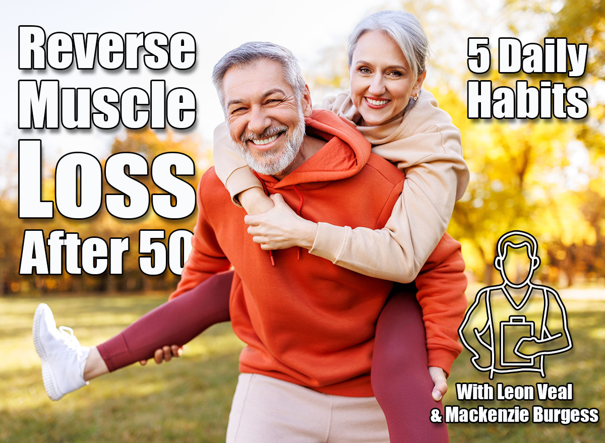 Portrait of lovely happy elderly couple on morning run outside in city park, retirees wife and husband rejoice in active lifestyle, smiling woman tenderly embracing her spouse after routine jogging. 5 Daily Habits To Help Reverse Muscle Loss After 50. Cover