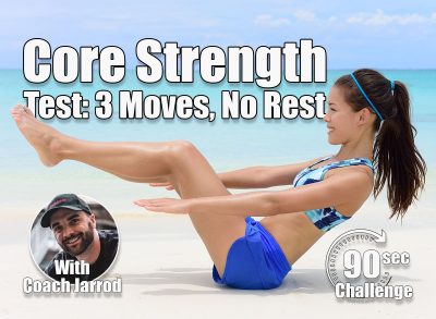 Fitness woman on white sand beach and turquoise ocean background exercising abs with sit-ups workout. Young female athlete doing ab toning exercises with v-up crunches as basic core body poses. If You Can Do These 3 Moves Without Rest, Your Core Is Rock Solid. Cover