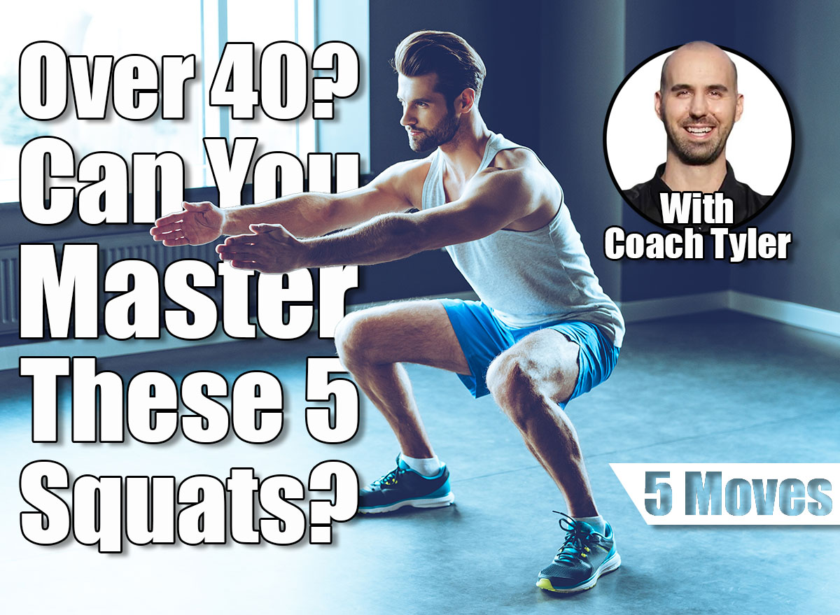 Perfect squat. Full length of young handsome man in sportswear doing squat at gym. If You Can Do These 5 Squats Without Breaking Form, You're Stronger Than Most People Over 40. Cover
