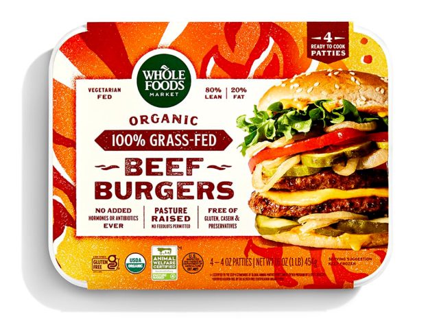 Whole Foods Market, Beef Burger Grass Fed Organic Frozen