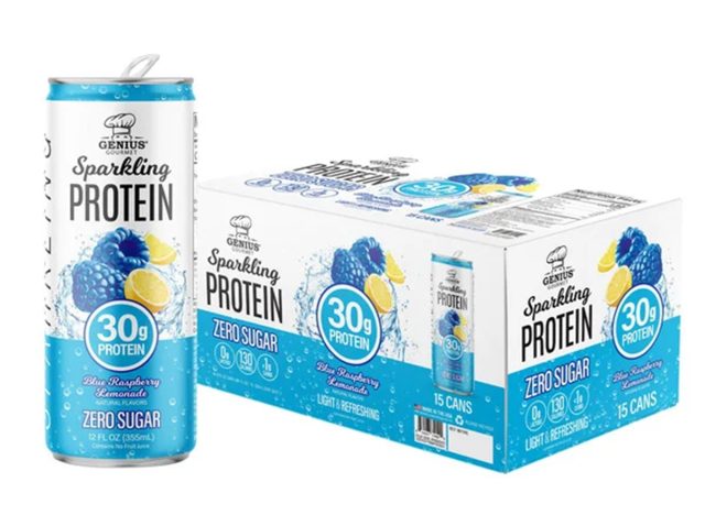 Genius Gourmet Sparkling Clear 30g Protein, Blue Raspberry Lemonade