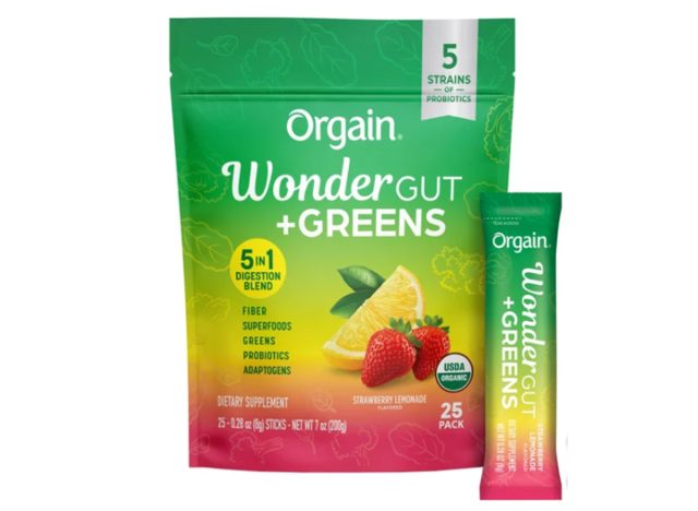 Orgain Wonder Gut Greens, Strawberry Lemonade