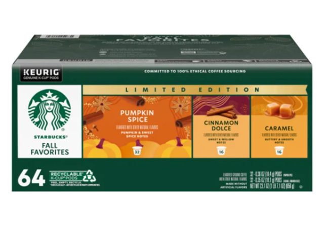 Starbucks Fall Favorites Variety Pack 64-count KCup