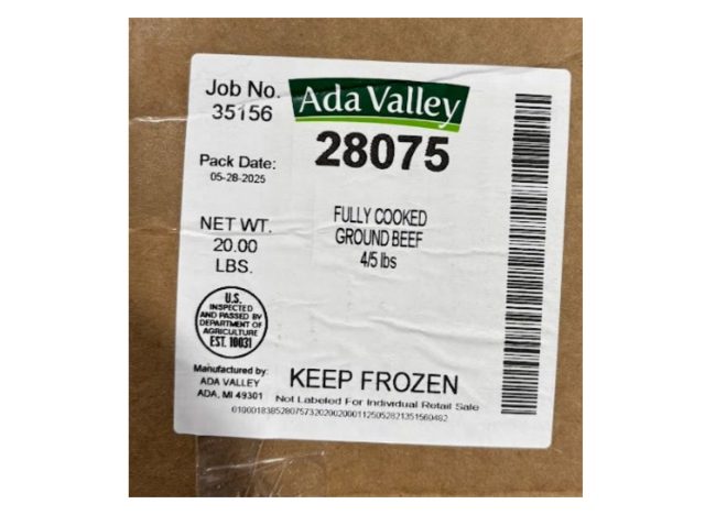 Ada Valley Meat Company Frozen Ground Beef