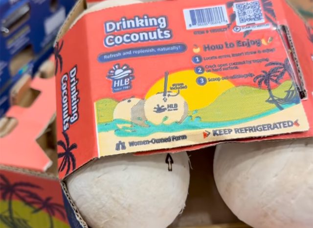 Drinking Coconuts at Costco