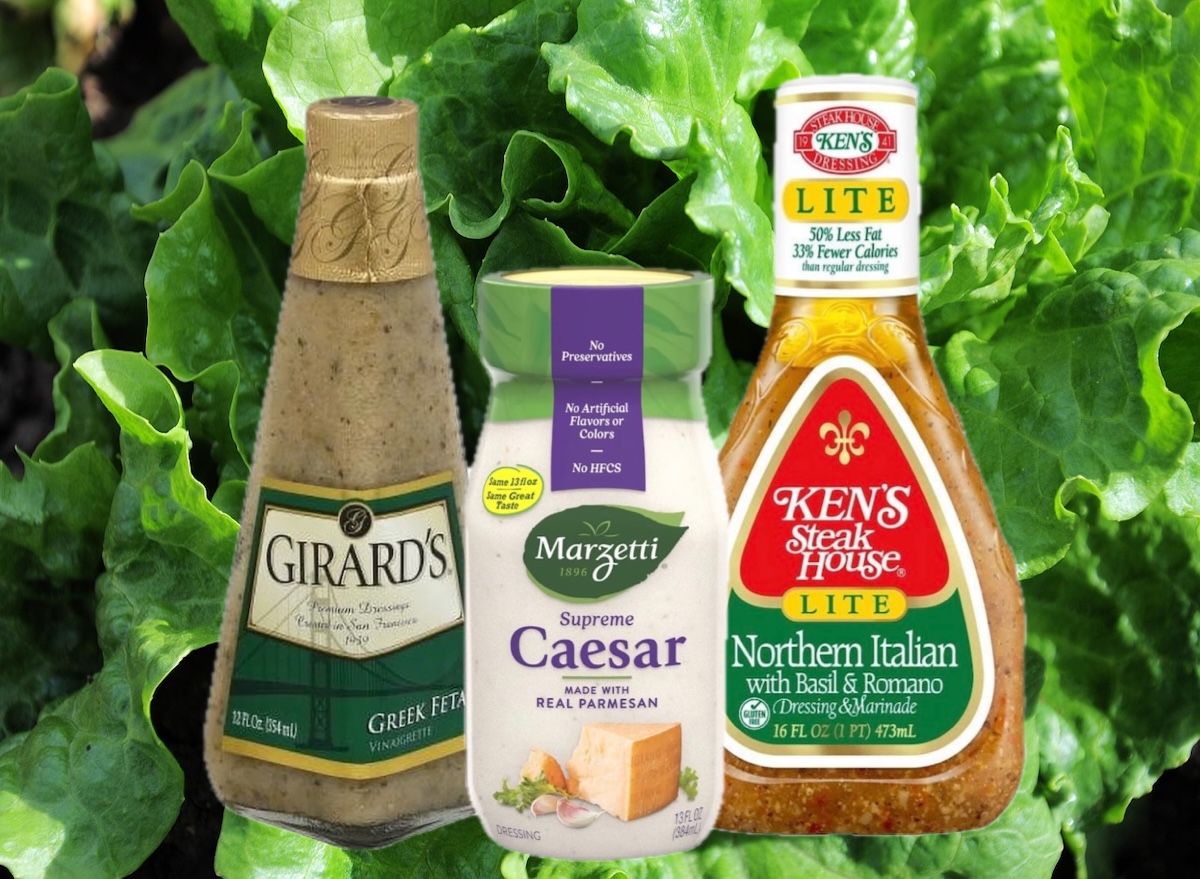 Lettuce, salad dressing