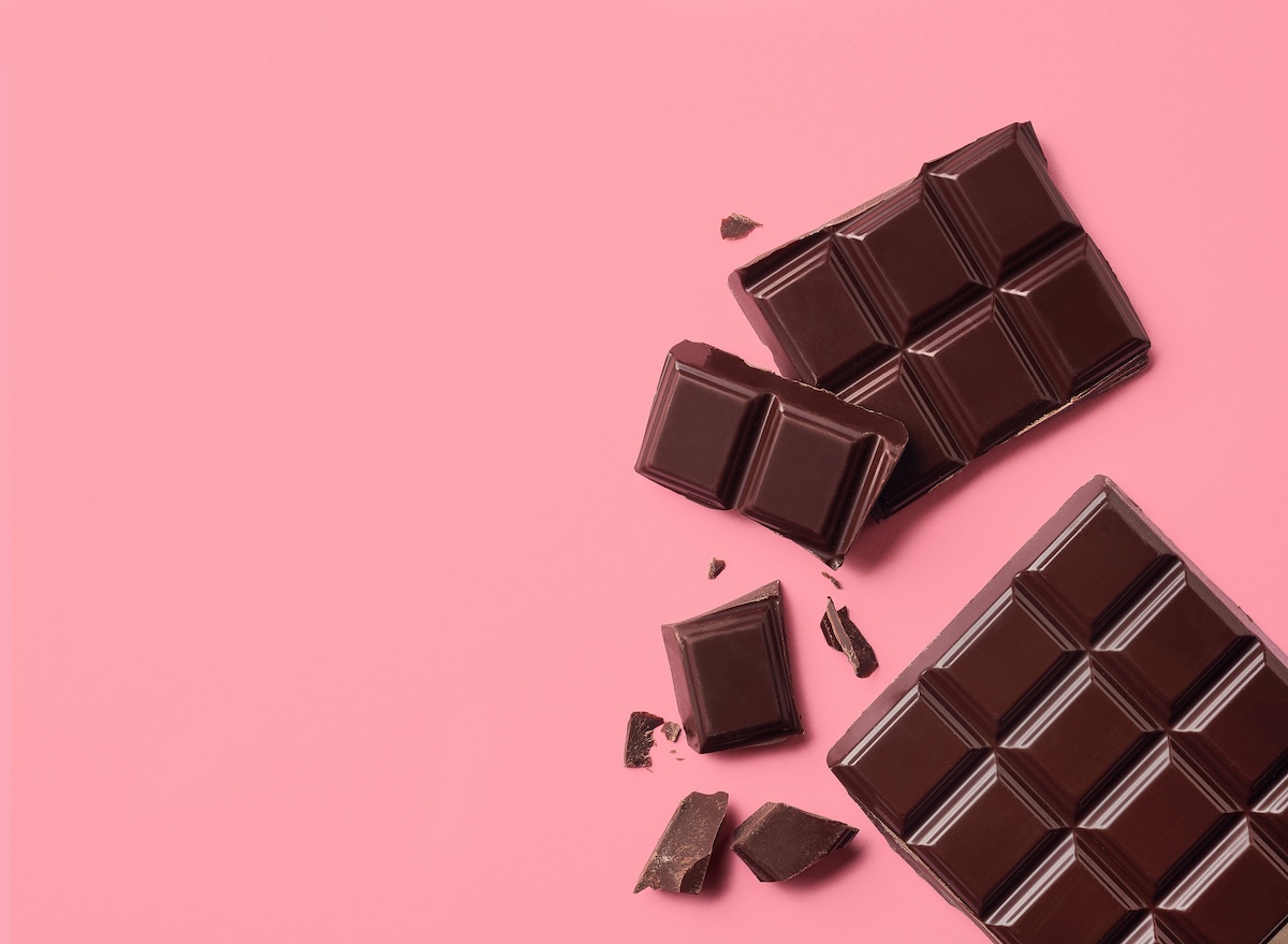 Dark,Chocolate,On,Pink,Background.,Top,View