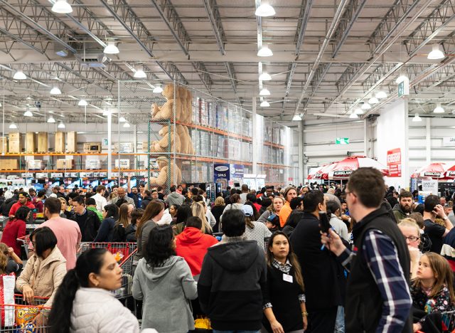 Costco Store opening day. Store crowded with shoppers.