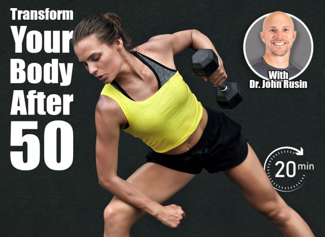 Sport woman doing back exercise workout with weights at gym. Fitness girl in sports clothes exercising, doing dumbbell row outdoors on street. 5 Quick Exercises That Transform Your Body Better Than Hour-Long Workouts After 50. Cover