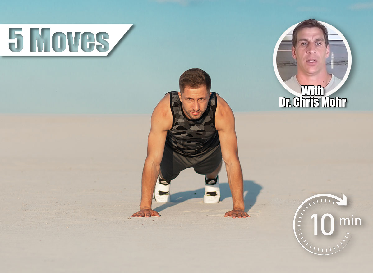 Fitness man doing exercises in sand desert. Sport concept. Are Pushups Every Day Enough to Build Upper Body Strength? Cover