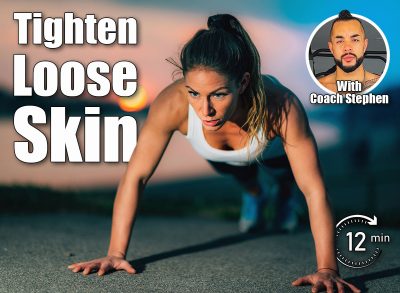 Woman Doing Fitness Training Outdoors by The Lake. The 5 Best Moves To Tighten Loose Skin After Weight Loss. Cover