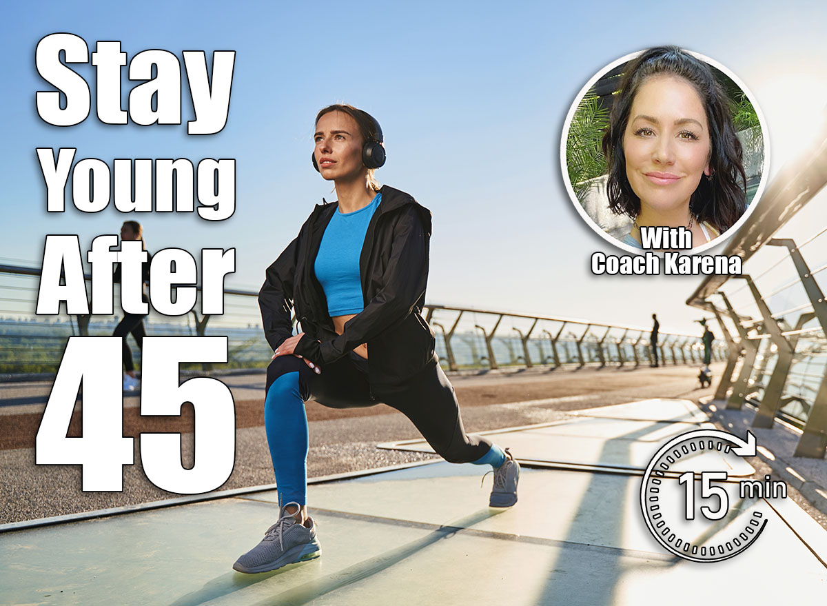 Young slim woman doing workout on urban bridge. 5 Classic Exercises Women Should Do Every Day to Stay Young After 45. Cover