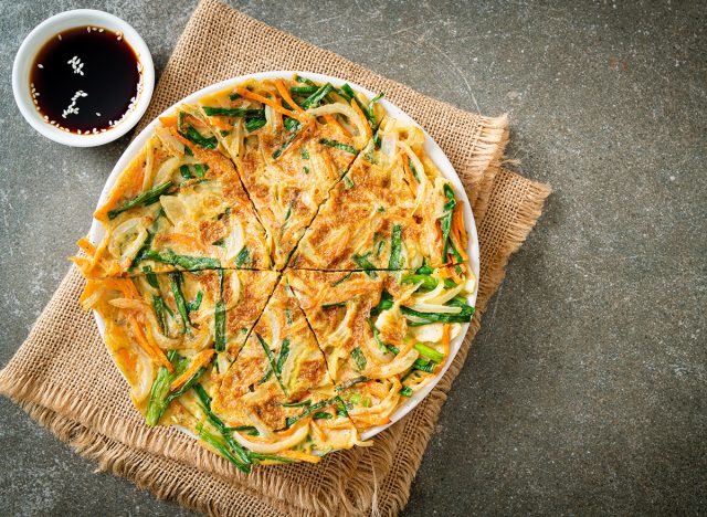 Pajeon or Korean pancake or Korean pizza - Asian food style