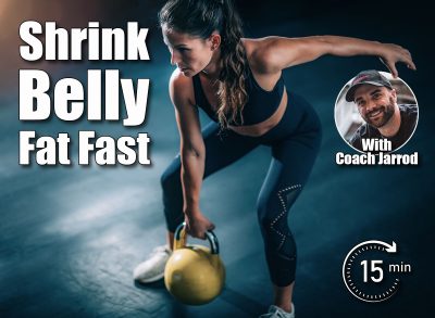 Woman Swinging Kettlebell in the Gym. 6 Quick Moves That Burn More Belly Fat Than 30-Minute Runs After 40. Cover