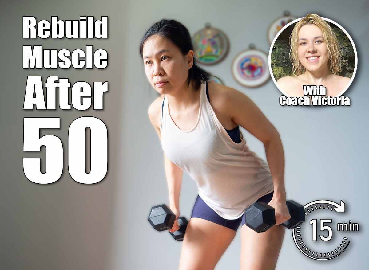 dumbbell row squat position asian woman home workout fitness body weight exercise health training sport healthy lifestyle activity wellness care indoors natural light selective focus. 5 Daily Exercises That Rebuild Lost Muscle Faster Than the Gym After 50. Cover