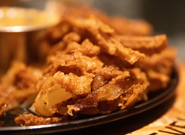 Fried Onion Appetizer with dipping sauce