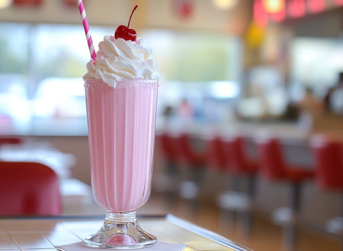 Refreshing,Strawberry,Milkshake,With,Whipped,Cream,And,A,Cherry