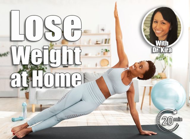 Attractive fit black lady standing in side plank on sports mat at home. 14 Best Floor Exercises for Women To Lose Weight. Cover