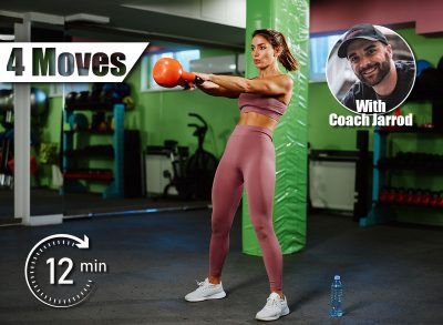 Young woman performing kettlebell swing exercise during cross training at fitness club. 4 Standing Exercises That Burn More Belly Fat Than Running After 45. Cover