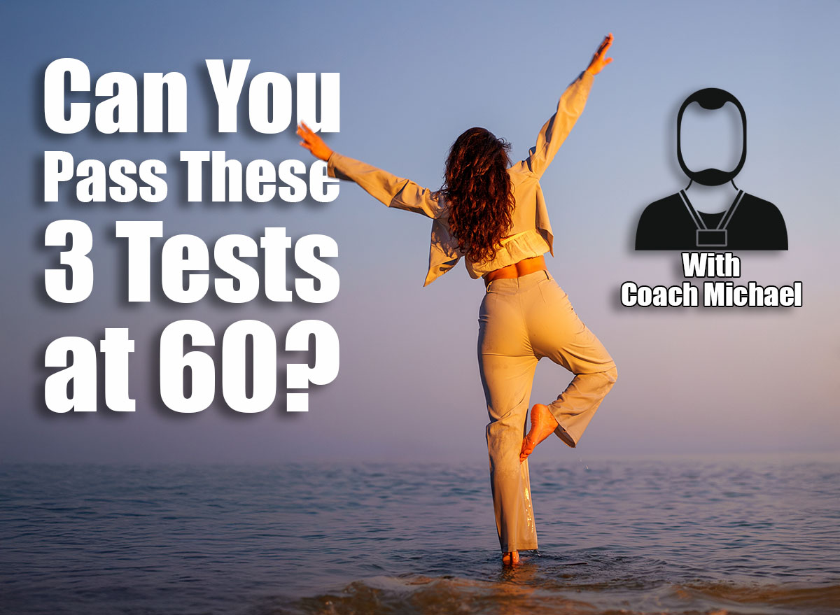 Businesswoman standing on one leg in the sea at sunset with laptop next to her, celebrating freedom and work life balance, arms outstretched. If You Can Do These 3 Balance Tests at 60, Your Body Age Is 20 Years Younger. Cover