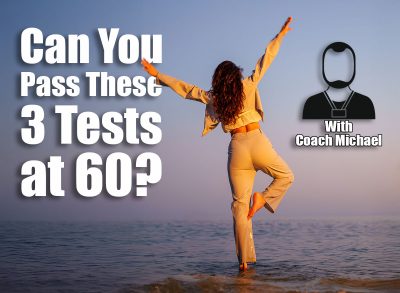 Businesswoman standing on one leg in the sea at sunset with laptop next to her, celebrating freedom and work life balance, arms outstretched. If You Can Do These 3 Balance Tests at 60, Your Body Age Is 20 Years Younger. Cover