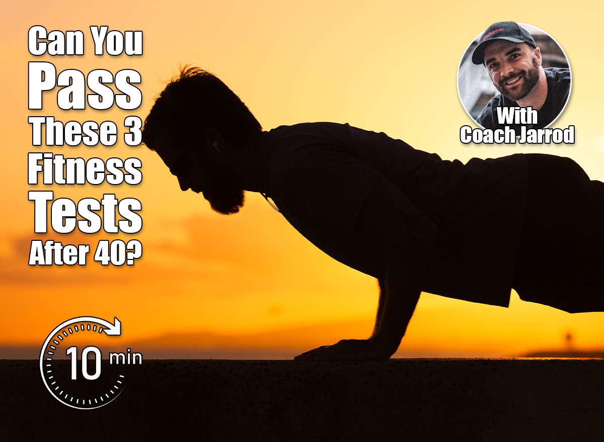 Silhouette of male doing push ups. n3 Bodyweight Tests That Reveal Your True Fitness Age After 40. Cover