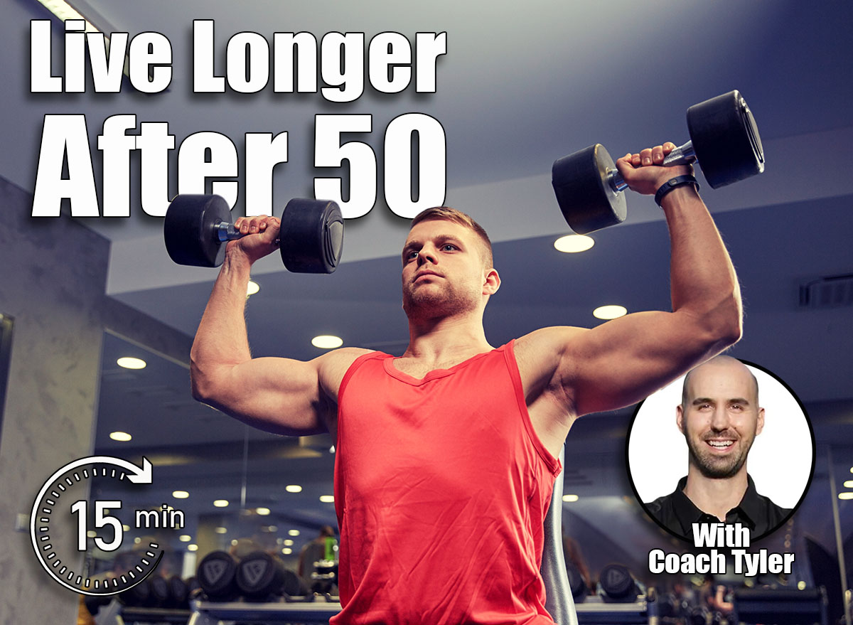sport, bodybuilding, weightlifting, lifestyle and people concept - young man with dumbbells flexing muscles in gym. 5 Best Exercises for Men Over 50 To Live Longer. Cover