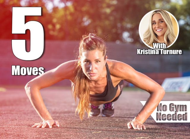 sporty fitness woman push up. 5 Classic Strength Moves That Work Better Than Personal Training After 40. Cover