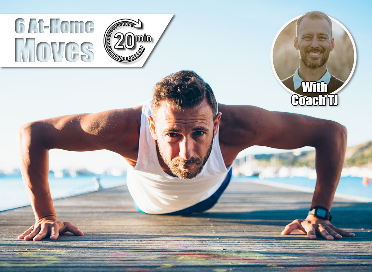 Horizontal outdoors shot of sportive man pushing up during workout. 6 Mirror Moves That Build More Strength Than Weights After 45. Cover