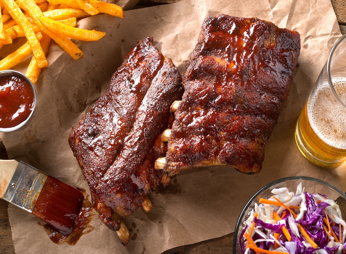 A,Rack,Of,Delicious,Baby,Back,Ribs,With,Barbecue,Sauce,
