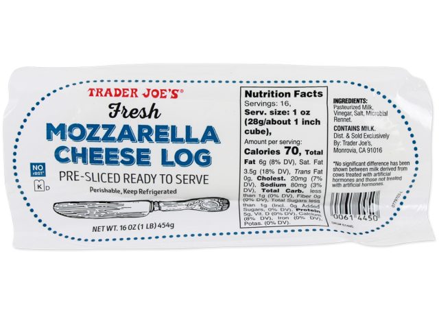 Trader Joe's Fresh Mozzarella Cheese Log