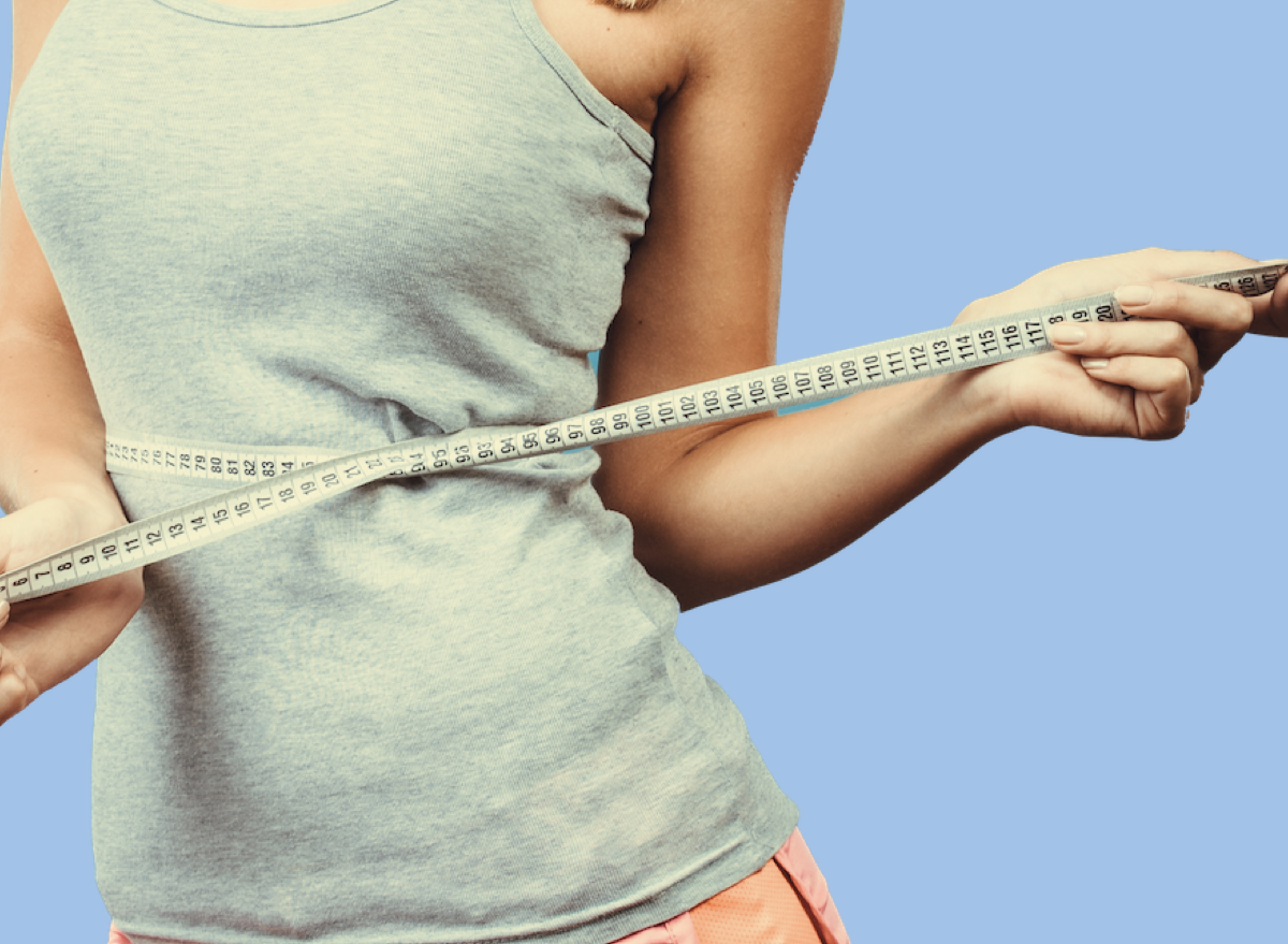 Weight loss, belly fat, measuring tape