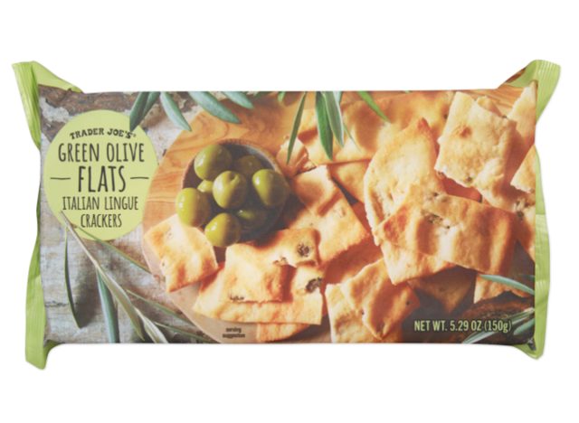 Trader Joe's Green Olive Flats Italian Lingue Crackers