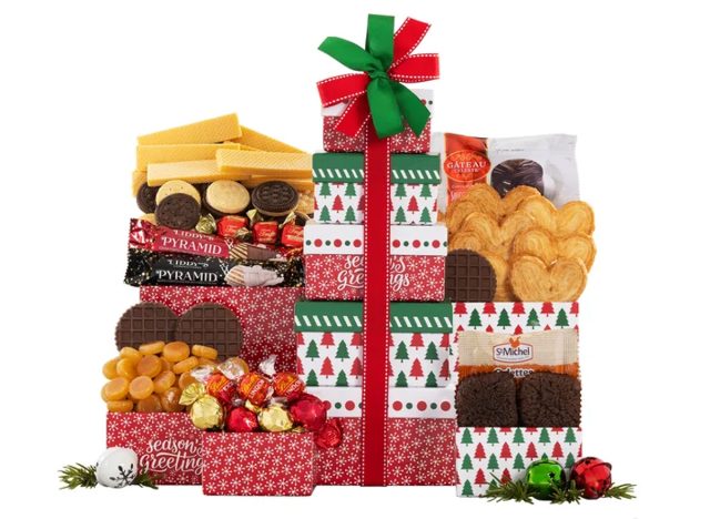 Happy Holidays Tower of Sweets