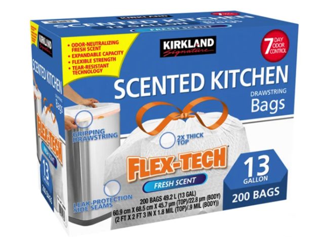 Kirkland Signature Flex-Tech 13-Gallon Scented Kitchen Trash Bags