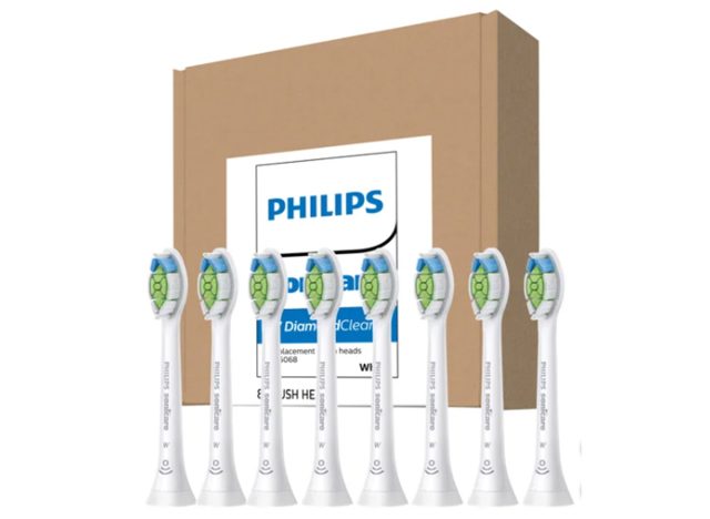 Philips Sonicare DiamondClean Replacement Electric Toothbrush Heads, Medium Soft Bristle, Whitening, 8 Brush Heads