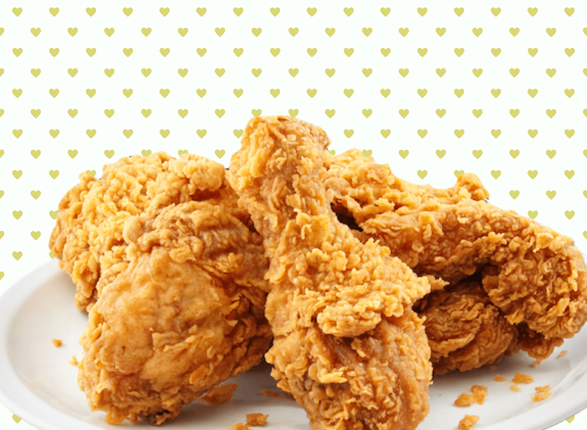 Background, hearts, fried chicken